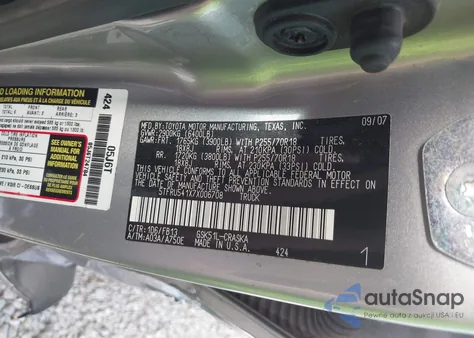 2007 Toyota Tundra Sr5 V6 from USA, damaged, VIN 5TFRU541X7X006708